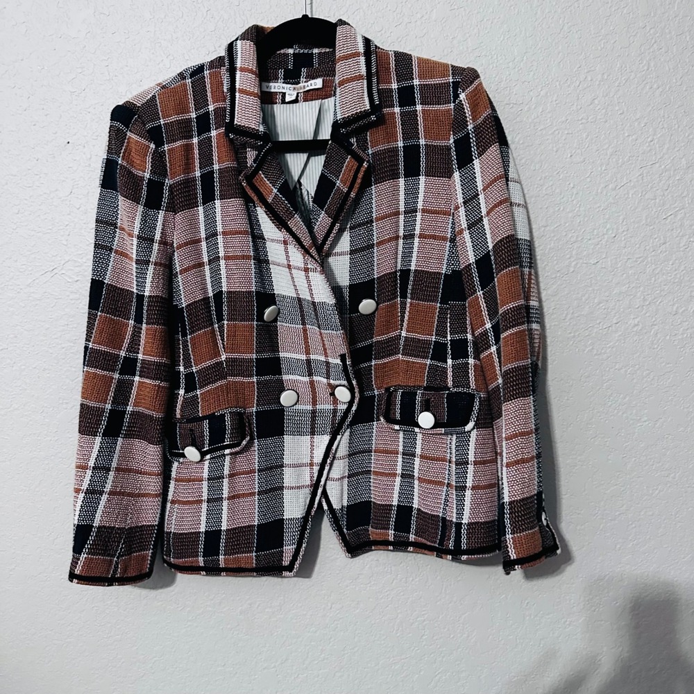 Veronica Beard Utah Double Breasted Plaid Jacket Blazer Women’s Size 12